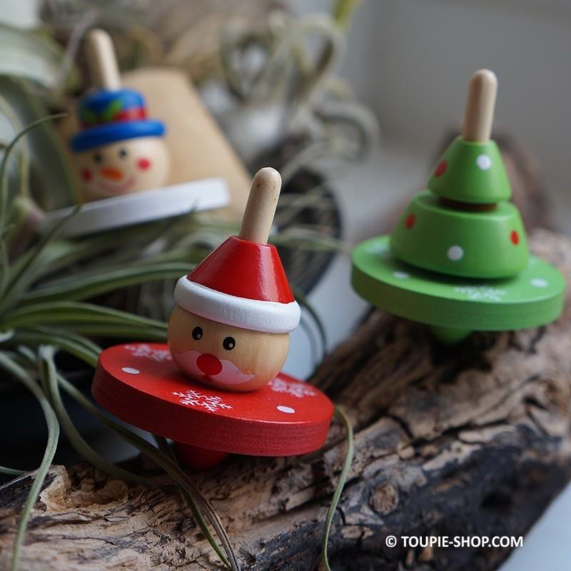 Petites toupies de Noël  jeux en bois parfaits comme cadeau  pas chers  pour enfant, petits jeux de table
